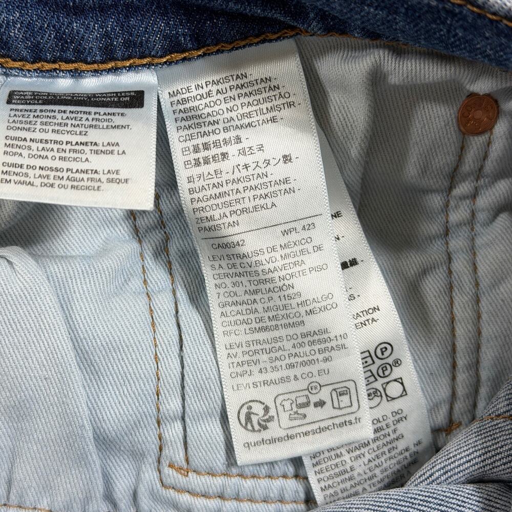 Levi's 514 Straight Jeans Mens 34x32 Medium Blue Wash Stretch Denim Red Tab - Picture 10 of 15